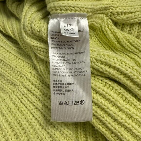 Free People Layer Cake Sweater Ruffle Mock Neck Chunky Knit Key Lime Size XS - Picture 3 of 9